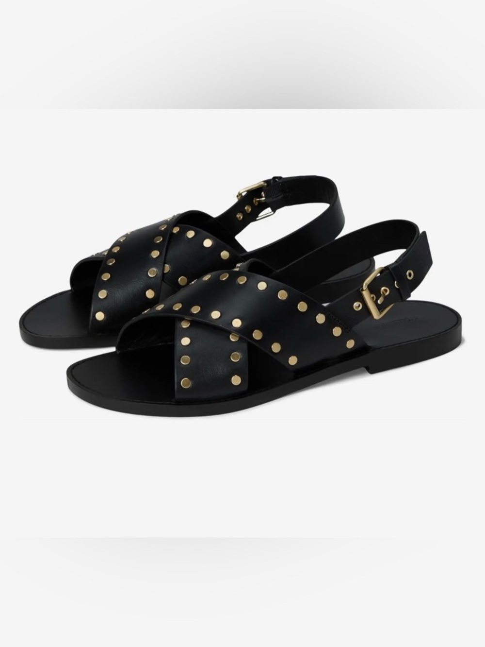 Madewell Black Xband Studded Leather Sandal